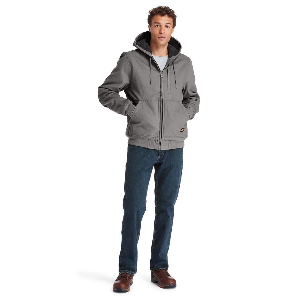 Timberland Μπουφαν Ανδρικα Βαθυ Γκρι - Pro® Gritman Lined, Hooded Καμβας - Greece 5304126-RQ